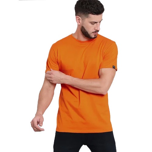 Customize Cotton Plain Orange Color T Shirt