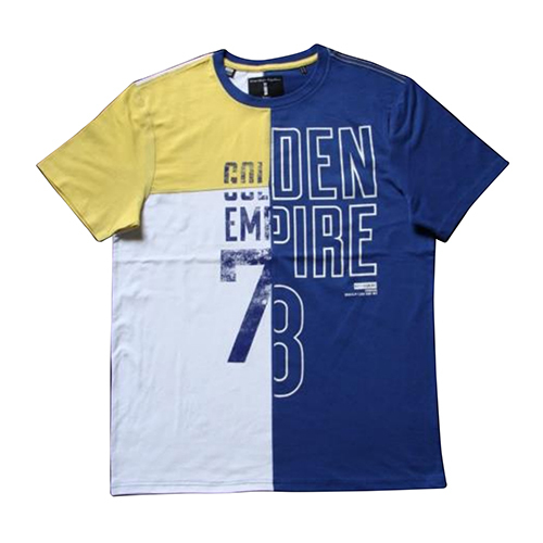 Cotton Mens Crew Neck T-Shirt - Color: Multicolor