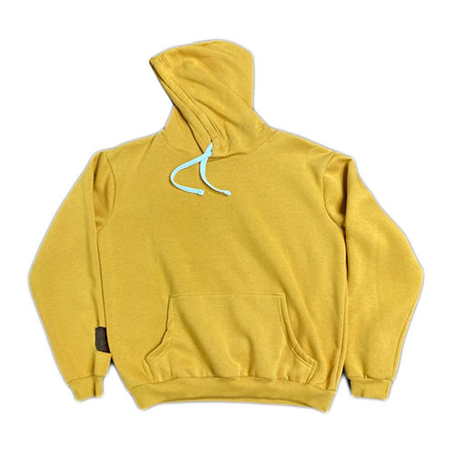 280 Mens Yellow Full Sleeves Hoody - Pattern: Plain