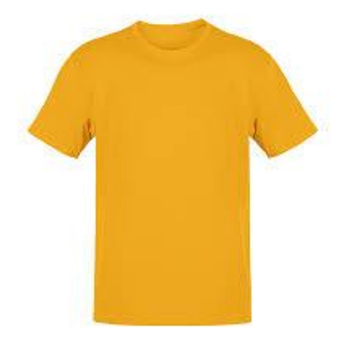 180 GSM Mens Yellow Crew Neck T-Shirt