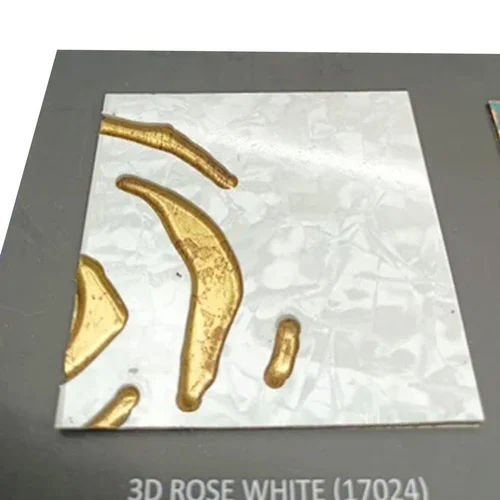 3D Rose White Laminated Sheet - Application: Furniture Decoration