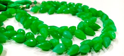 Natural Chrysoprase teardrop Shape faceted 6X10mm beads Per Strand 8''long