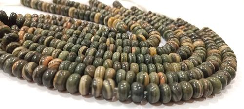 Natural Zebra Jasper Rondelle Plain 8mm Beads Per Strand 8 Inch Long