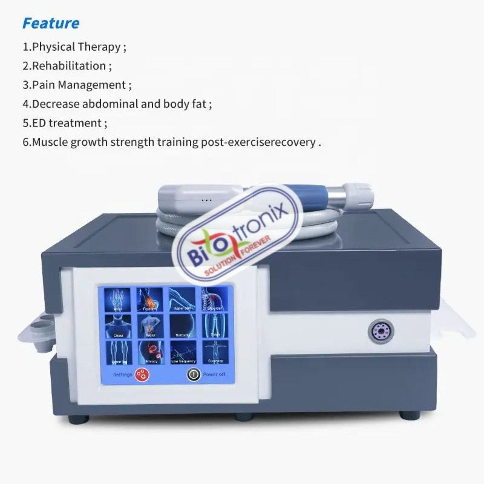 Shockwave Therapy Pneumatic Digital Machine ESWT for Sports Injuries Physiotherapy & ED