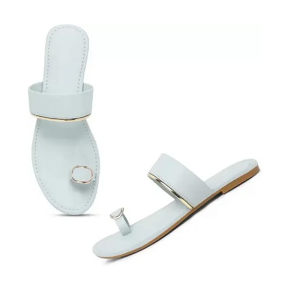White Felt Stylish Sandal - Leather, 20.0 CM - 27.0 CM | Medium Heel, Elegant Design, Versatile for All Occasions, Available in Multiple Colors