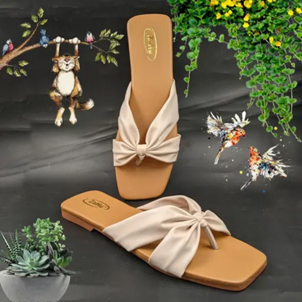 Stylish Flats Sandal - High-Quality Leather, 20.0 CM - 27.0 CM Size Range, Medium Heel | Elegant Design for Women of All Ages, Easy Maintenance, Multiple Colors Available