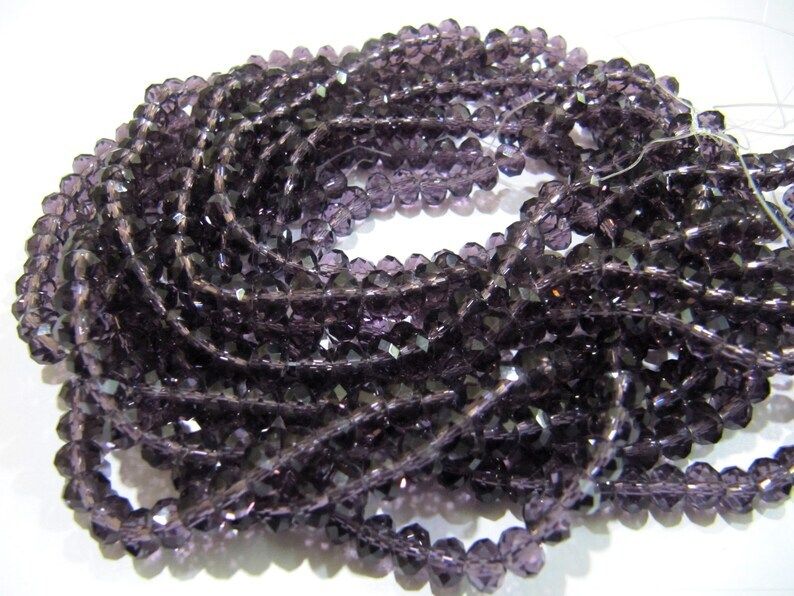 Amethyst Hydro Quartz Rondelle Faceted 4mm Beads 150 Beads Per Strand