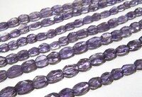 Natural Amethyst Oval Shape Faceted  8 to 10mm Beads Strand 13''long