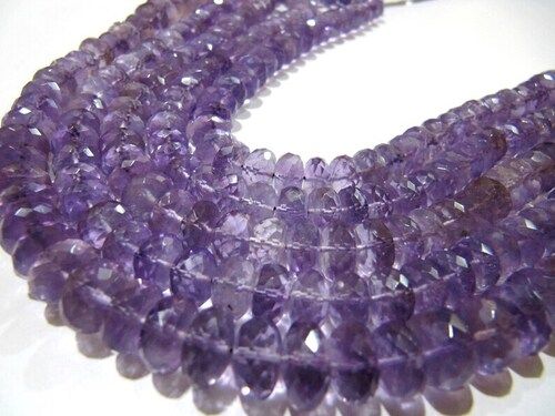 Natural Pink Amethyst Rondelle Faceted 9-10mm Beads Strand 10''long