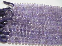 Natural Pink Amethyst Rondelle Faceted 9-10mm Beads Strand 10''long