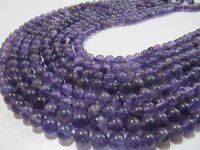 Natural Amethyst Round Plain Smooth 5-6mm Beads Strand 13''Long