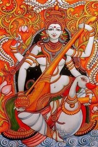 Mural Painting - Large Canvas, Acrylic Medium | Traditional Hindu Mythology Theme, Artistry Celebrating Diverse Cultural Heritage