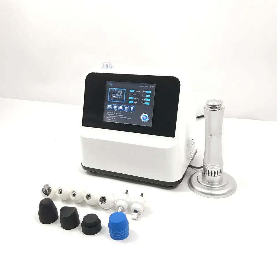 Shockwave Therapy Machine Touch Panel White Stylish Model with 5 Heads 10 Treatments