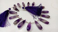 Natural Bio Amethyst Teardrop Shape 8x25mm Beads per strand 8''long