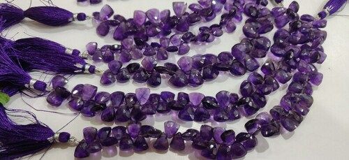 Natural Amethyst Trillian Shape 10 to 15mm Beads Strand 8 Inches long