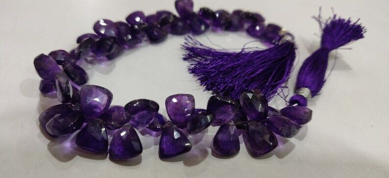 Natural Amethyst Trillian Shape 10 to 15mm Beads Strand 8 Inches long