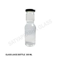 300 Ml Juice Bottle - 175 Mm Height, 59 Mm Diameter, Transparent Glass Material | Lug Metal Cap, Ideal For Milk Shake And Beverages