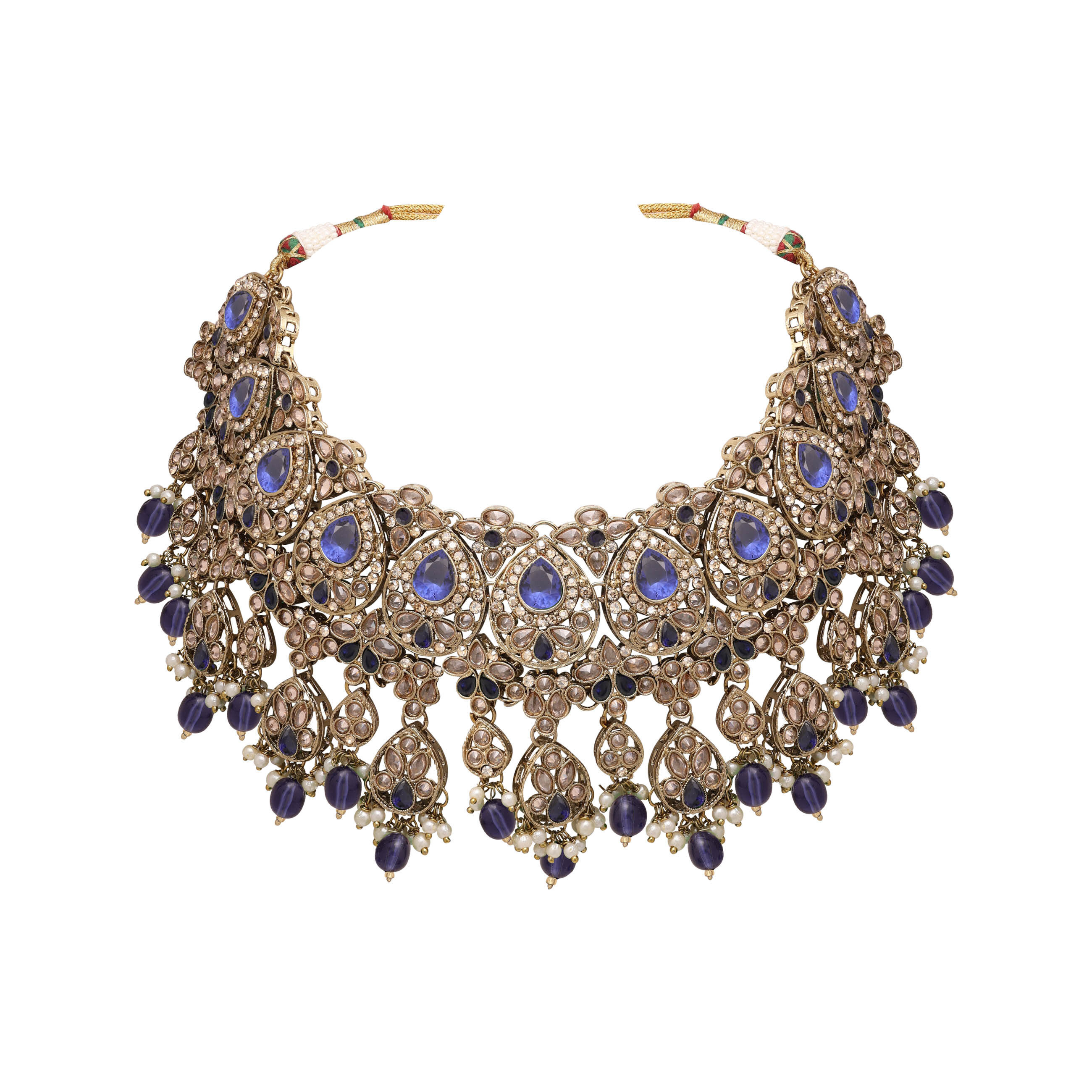 Reverse AD Bridal Jewelry | Reverse AD Oval Shape Necklace | Traditional Indian necklace | Designer bridal jewelry .