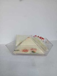 Acrylic Snacks Tray - 9.5x9.5 Inches, Transparent Design | Versatile Use, Hinged Lid For Freshness, Easy To Clean