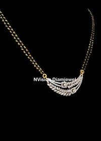 Natural Marquise Diamond Dual Halo Mangalsutra