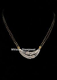 Natural Marquise Diamond Dual Halo Mangalsutra