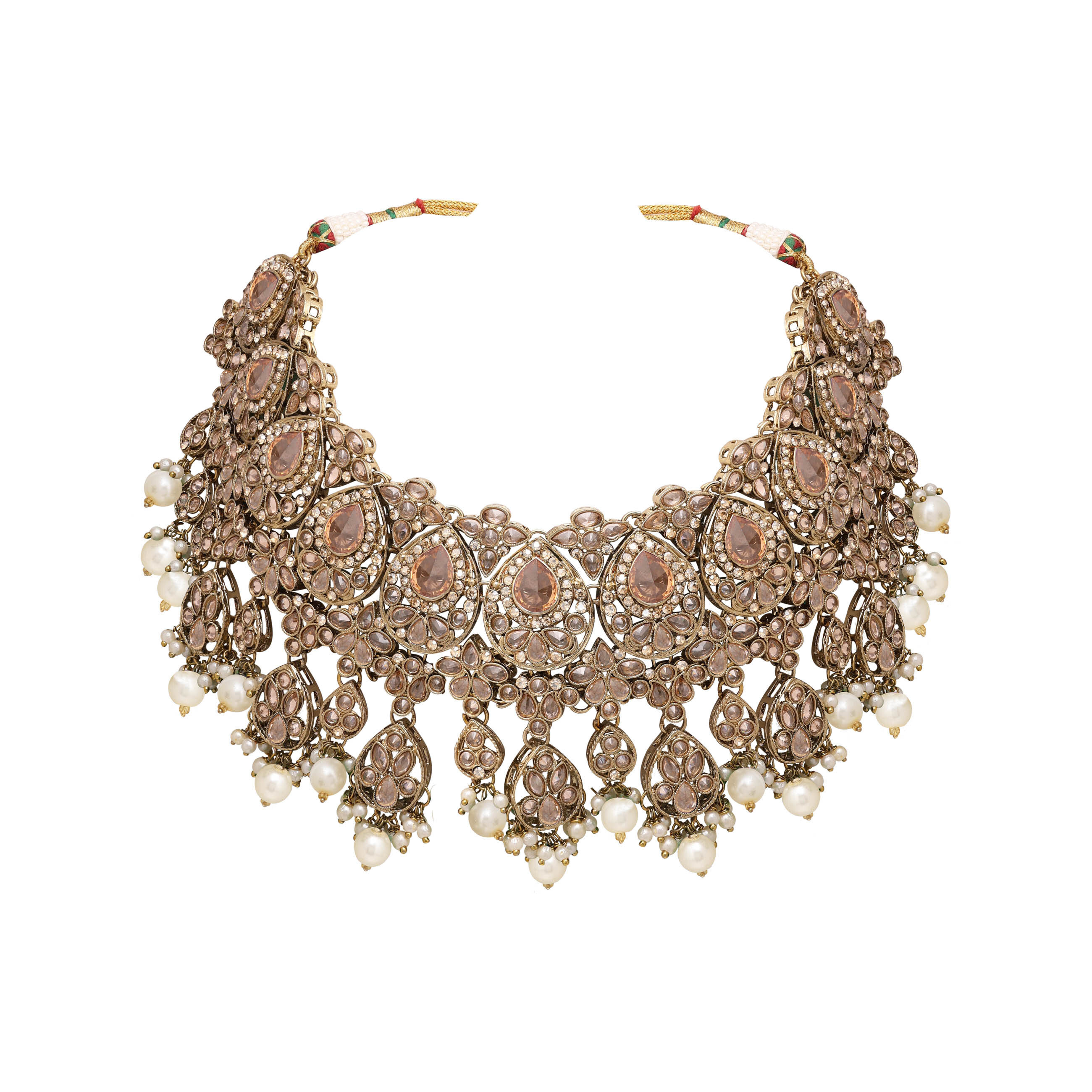 Reverse AD Bridal Jewelry| Reverse AD Oval Shape Necklace| Traditional Indian necklace| Designer bridal jewelry.