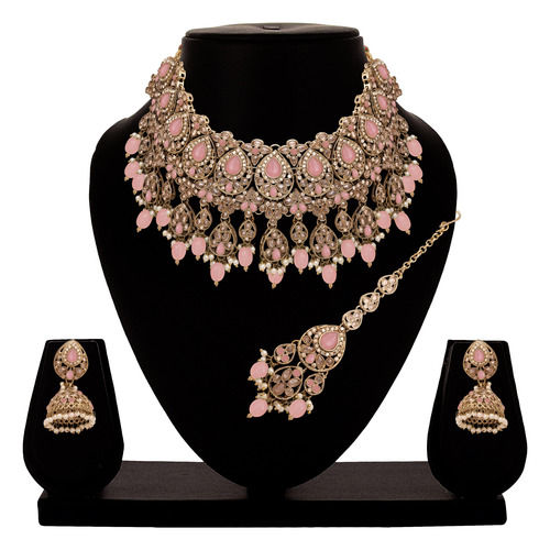 Reverse AD Bridal Jewelry| Reverse AD Oval Shape Necklace| Traditional Indian necklace | Designer bridal jewelry.