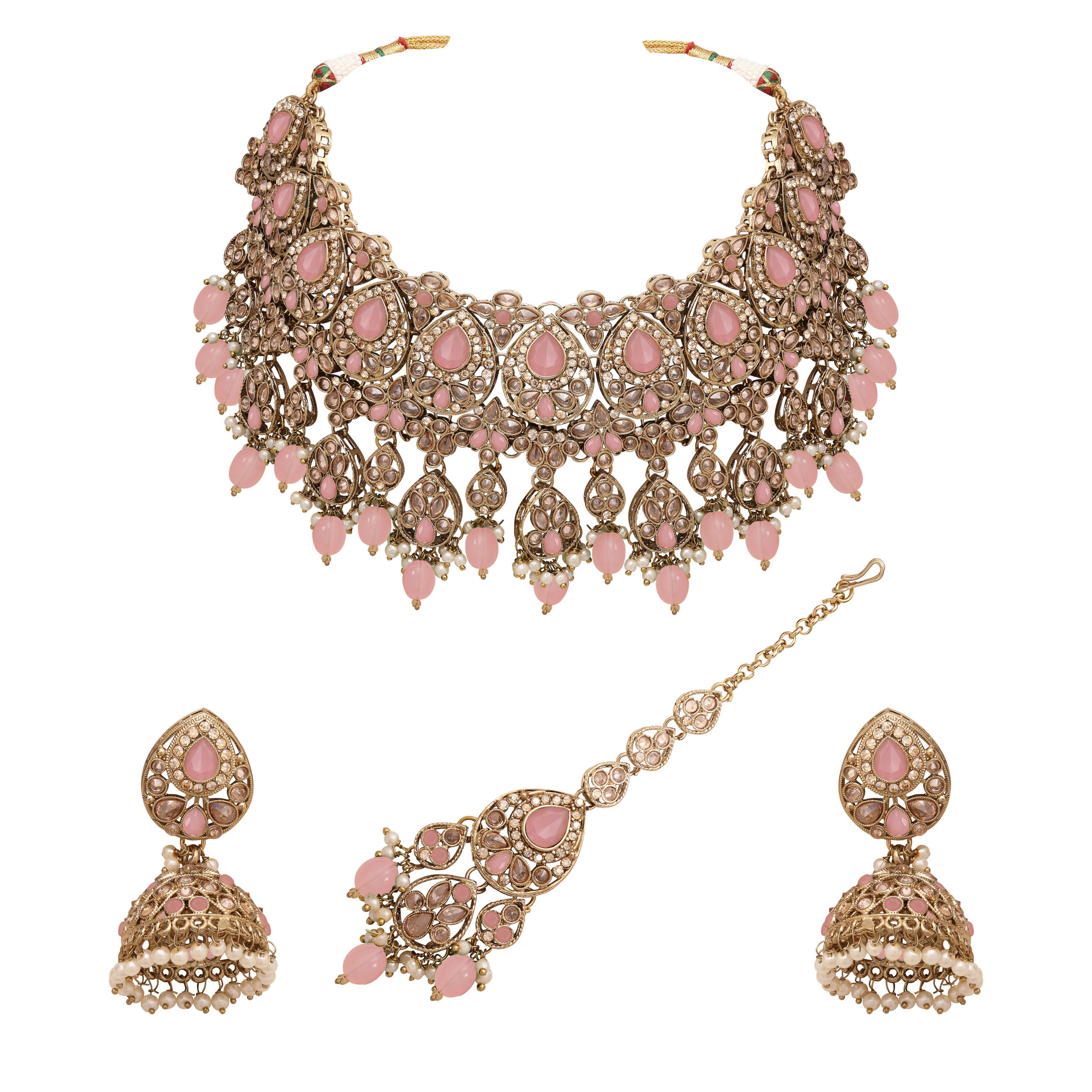 Reverse AD Bridal Jewelry| Reverse AD Oval Shape Necklace| Traditional Indian necklace | Designer bridal jewelry.