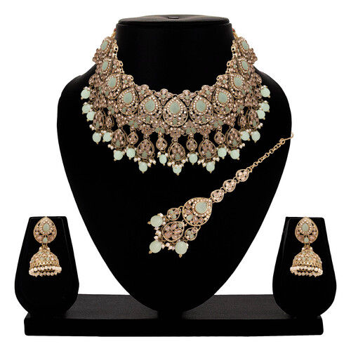 Reverse AD Bridal Jewelry |Reverse AD Oval Shape Necklace| Traditional Indian necklace |Designer bridal jewelry .