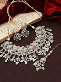 Reverse AD Bridal Jewelry |Reverse AD Oval Shape Necklace| Traditional Indian necklace |Designer bridal jewelry .