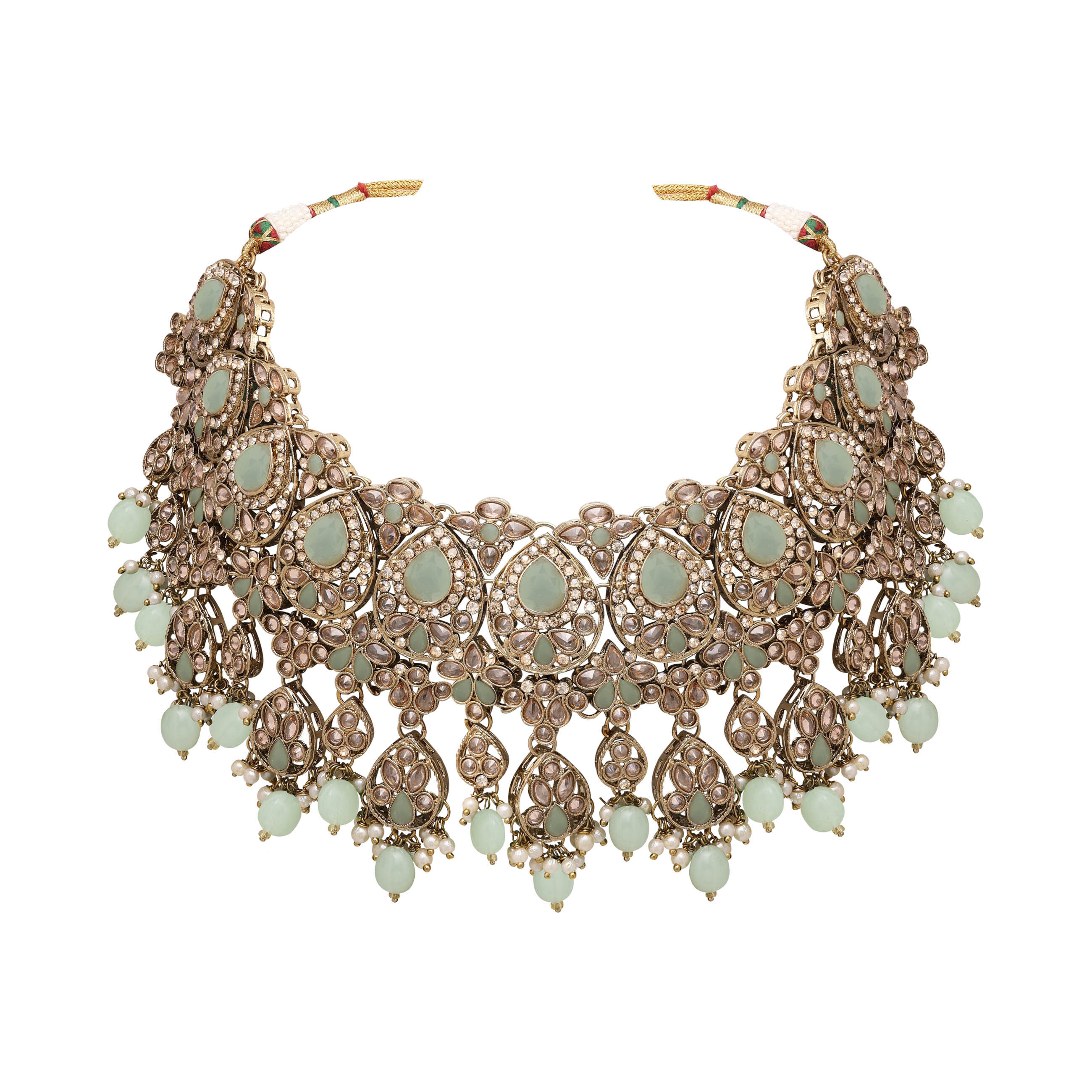 Reverse AD Bridal Jewelry |Reverse AD Oval Shape Necklace| Traditional Indian necklace |Designer bridal jewelry .