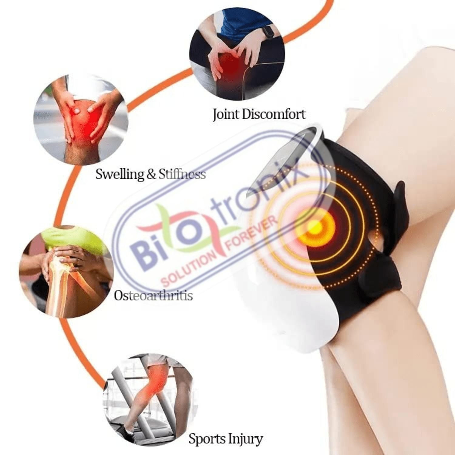 Knee Massager Vibration Heating Joint Physiotherapy Electric Massage Pain Relief Rehabilitation