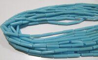 Sky Blue Italian Coral Tubelite Shape 3x12mm Beads Strand of 16 Inches Long