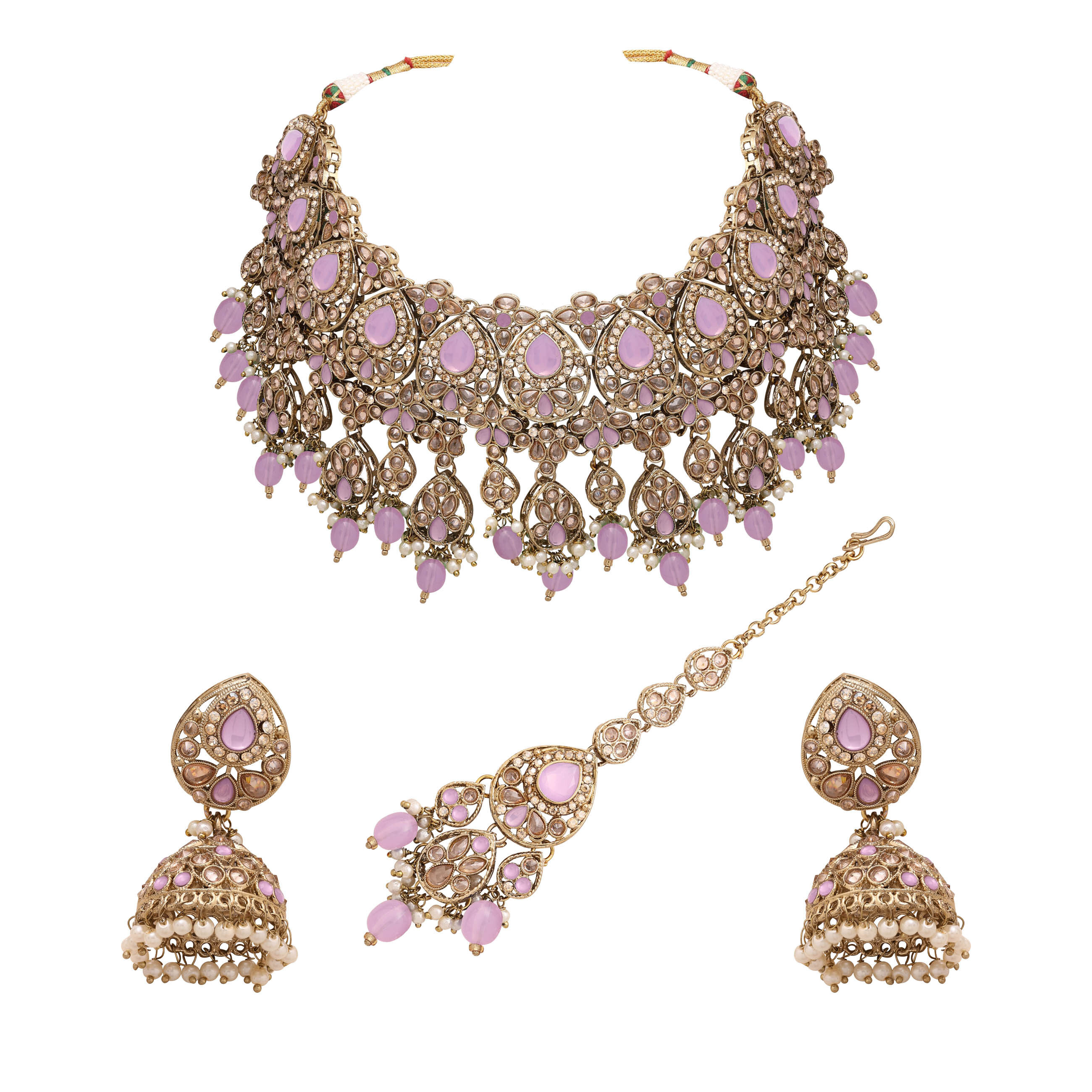 Reverse AD Bridal Jewelry| Reverse AD Oval Shape Necklace |Traditional Indian necklace |Designer bridal jewelry .