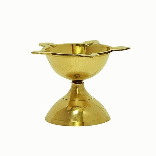 Traditional Brass Fancy Five Face Diya Pooja Oil Lamp For Home And Office Decoration