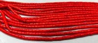 Natural Italian Coral Pipe Shape 3mm Beads Sold Per Strand 13 Inch Long beads