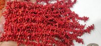 Natural Red Coral Stick Shape 10 to 15mm Beads Sold Per Strand 16 Inch long