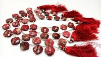 Natural Thulite Cushion Shape 14mm Faceted Beads Sold Per Strand 8 Inches Long