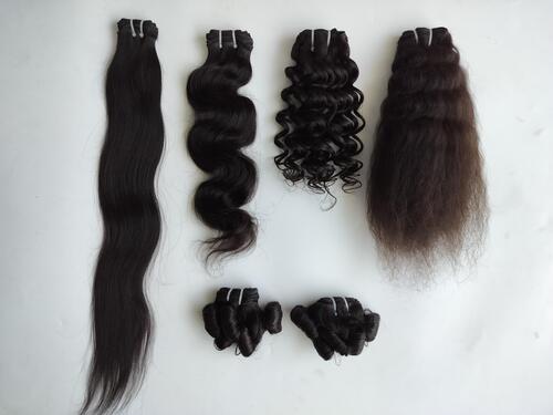 Indian Temple Donated Human Hair Weft Extensions Samples