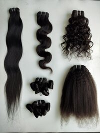 Indian Temple Donated Human Hair Weft Extensions Samples