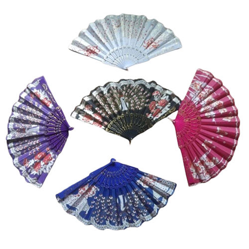 Fabric Hand Fan - Color: Multicolor