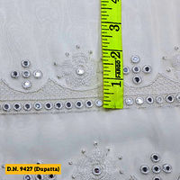 Madhav fashion mirror work white dupatta