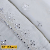 Madhav fashion mirror work white dupatta