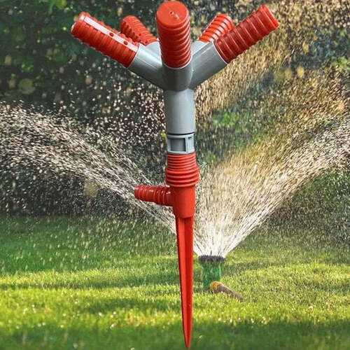 Garden Sprinkler 360\302\260 Rotating Adjustable Round 5 Arm Lawn Water Sprinkler for Watering Garden Plants