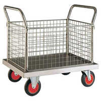 Stainless Steel Wire Cage Trolley - High-quality, Various Sizes Available | Polished Surface, Sturdy Wheels For Smooth Movement