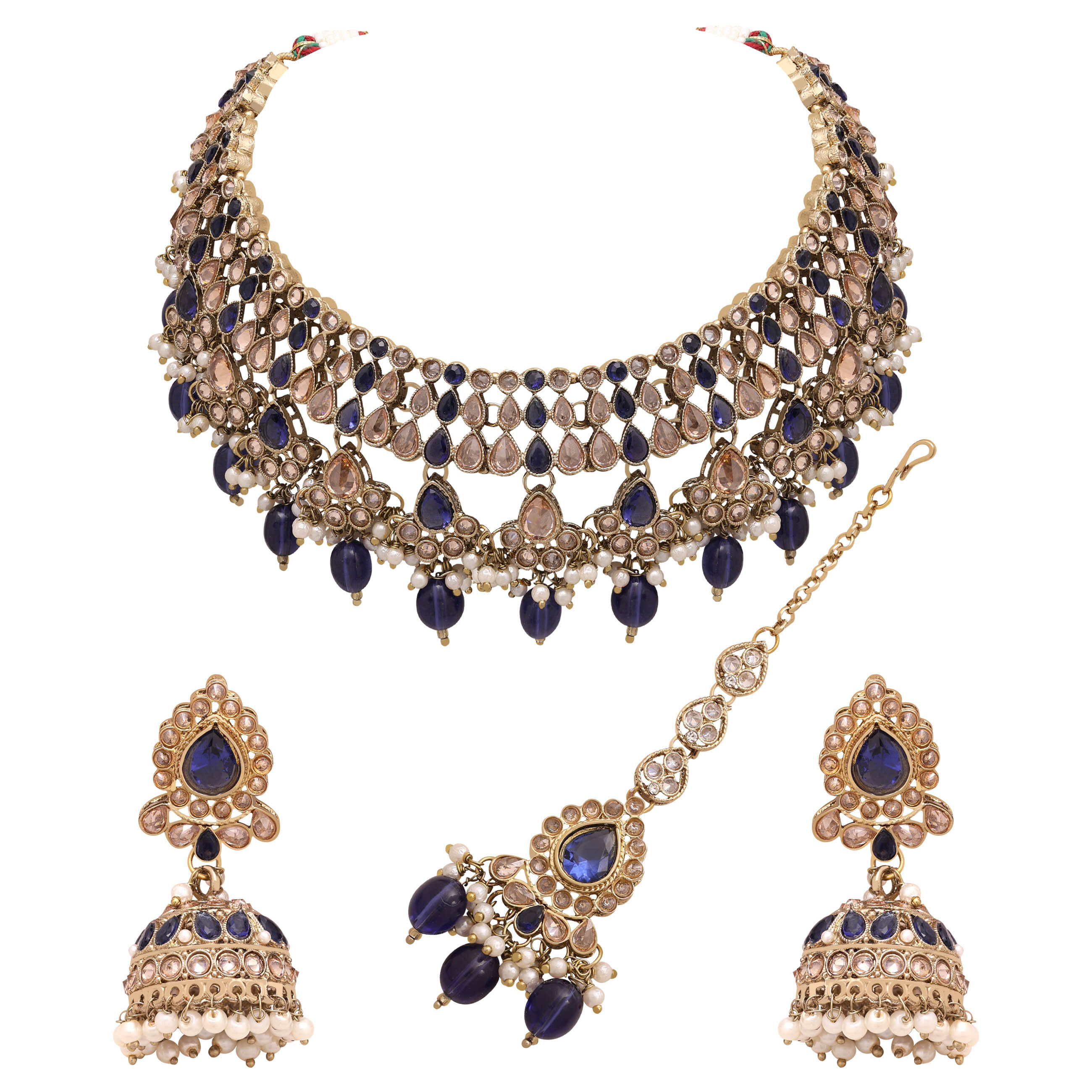 Traditional Indian Jewellery| Reverse AD Wedding Jewelry| Kundan Reverse AD Necklace | Mehandi Plated | Gift for Her.