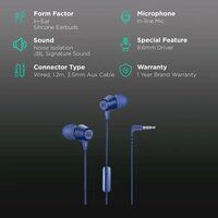 JBL T50HI Wired Earphone with Mic (In Ear, Blue)