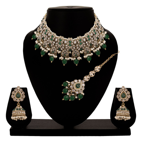 Floral Bridal Necklace | Floral Beaded Necklace | Floral Jewelry Set| Bridal reverse ad necklace|Kundan Floral Necklace .