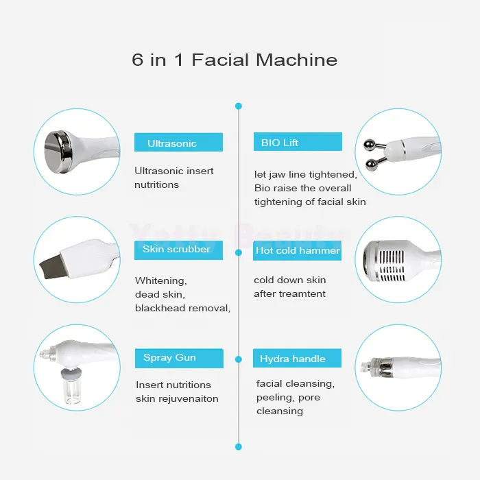 Hydrafacial Machine with Microdermabrasion Features Facial Treatment Equipment with LED Light