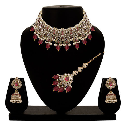 Floral Bridal Necklace | Floral Beaded Necklace| Floral Jewelry Set| Bridal Reverse Ad Necklace| Kundan Floral Necklace